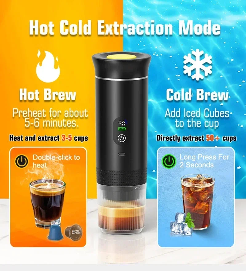 DENOKIN 3-in-1  Portable Espresso Coffee Maker for Travel, Car & Camping