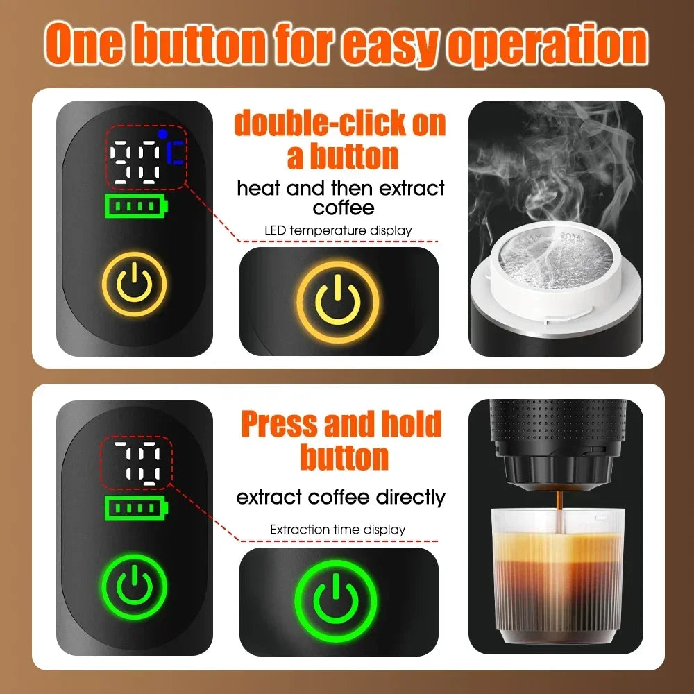 DENOKIN 3-in-1  Portable Espresso Coffee Maker for Travel, Car & Camping