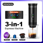 DENOKIN 3-in-1  Portable Espresso Coffee Maker for Travel, Car & Camping